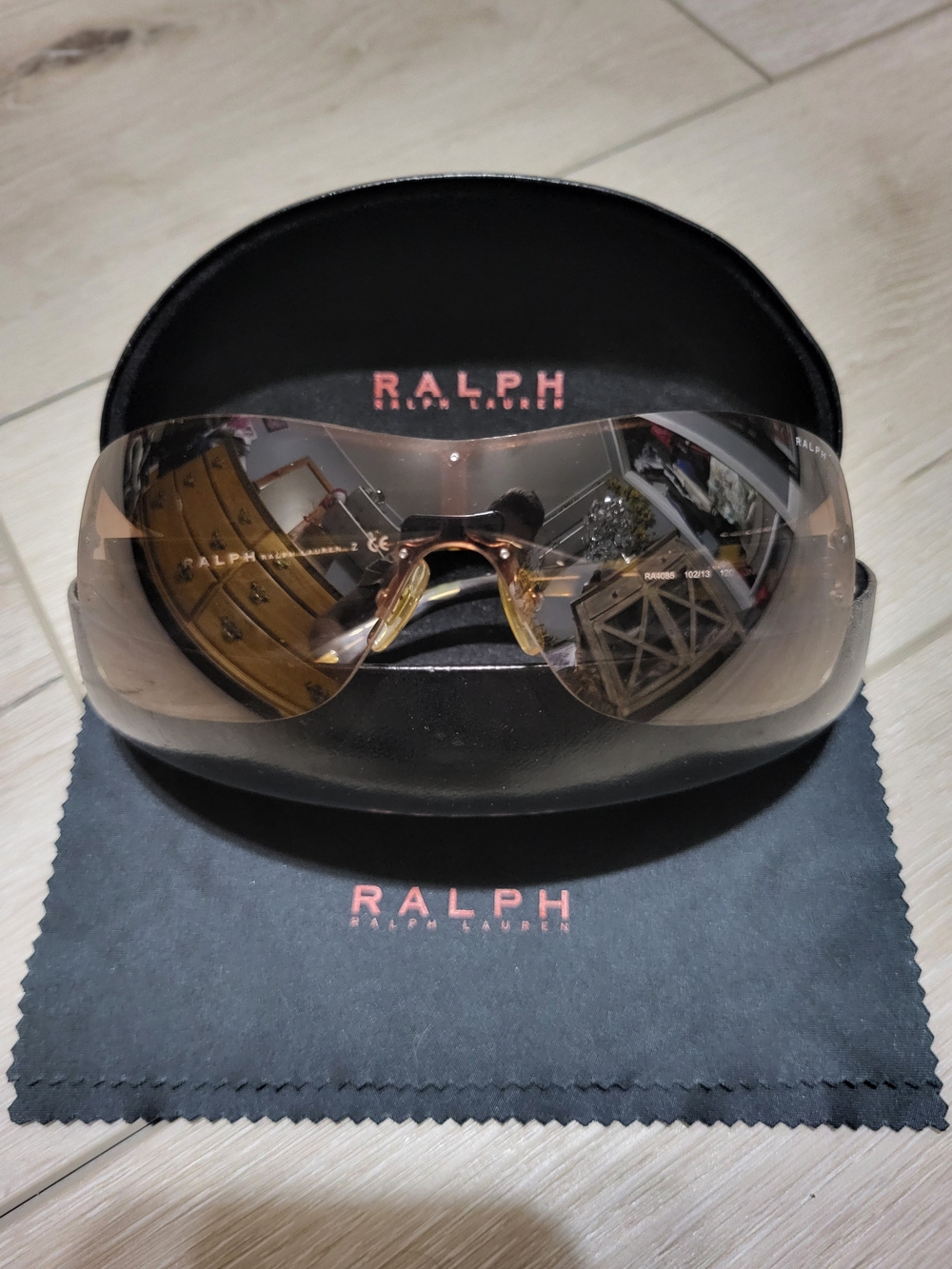 🐎 Ralph Lauren Gold & Brown Gradient Shield Sunglasses